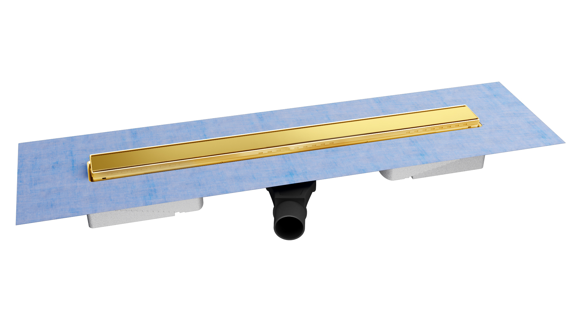 Желоб BERGES водосток В1 Keramik 800, золото глянец, S-сифон D50 H60 боковой