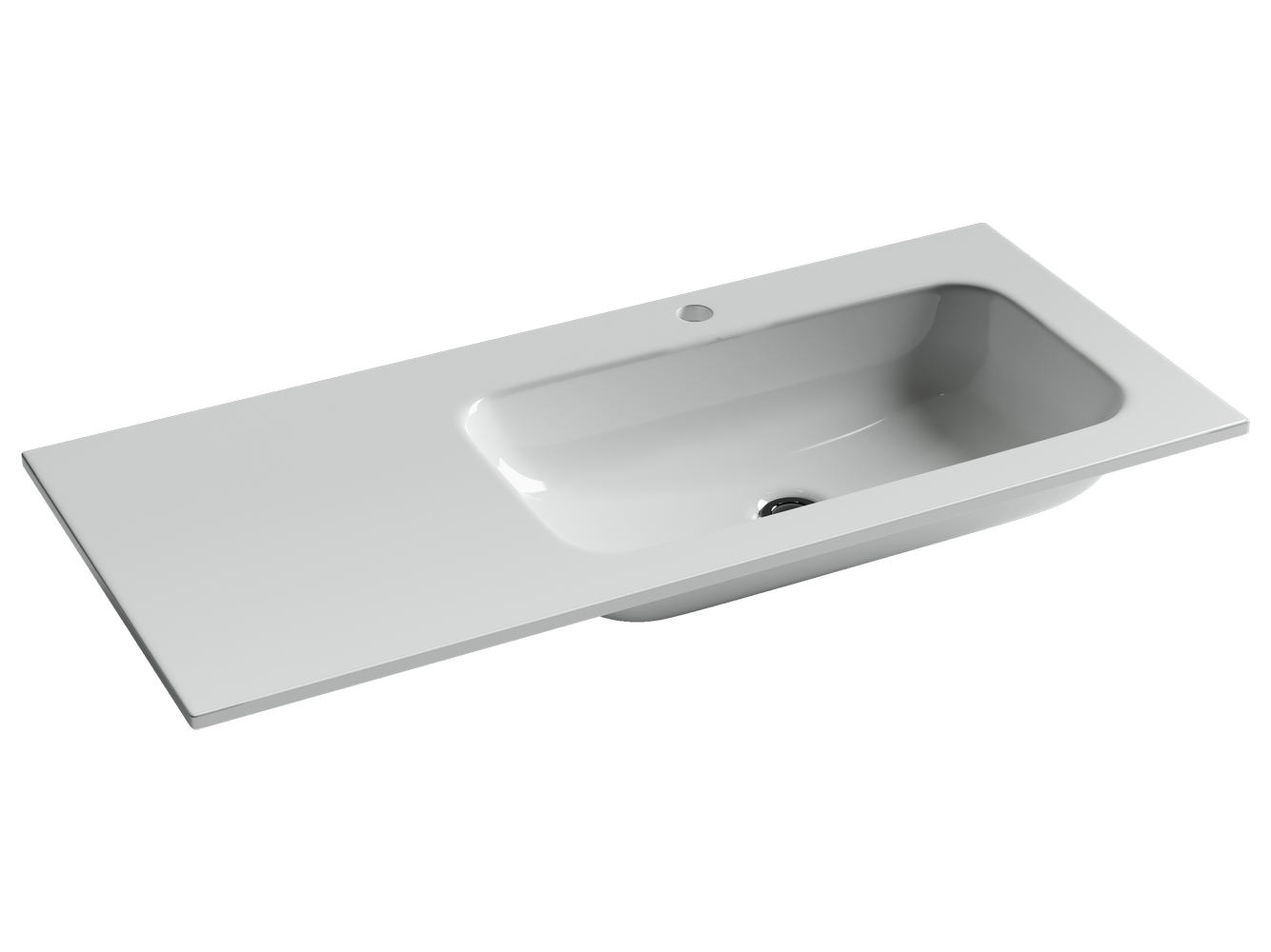 Накладные раковины CERAMICANOVA CN7015 Раковина накладная Grace 1010*457*137 мм, чаша справа, с отв под смеситель, белый