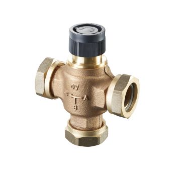 OVENTROP Вентиль, Tri-M TR, смесительный, трёхходовой, 1", M30x1,5, PN, бар-16, T°C -от 0 до +120, бронза, НГ, плоское уплотнение (1131708)