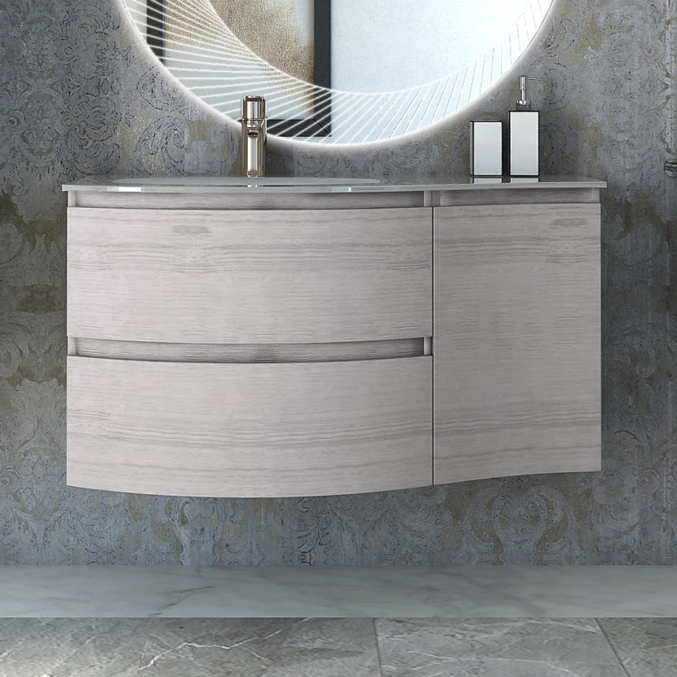 Тумба с раковиной Cezares Vague 104 L rovere sbiancato (54847+54848+50153)