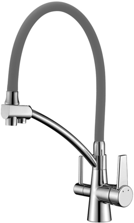 Смеситель для кухни LEMARK Comfort LM3071C-Gray с подключением к фильтру с питьевой водой
