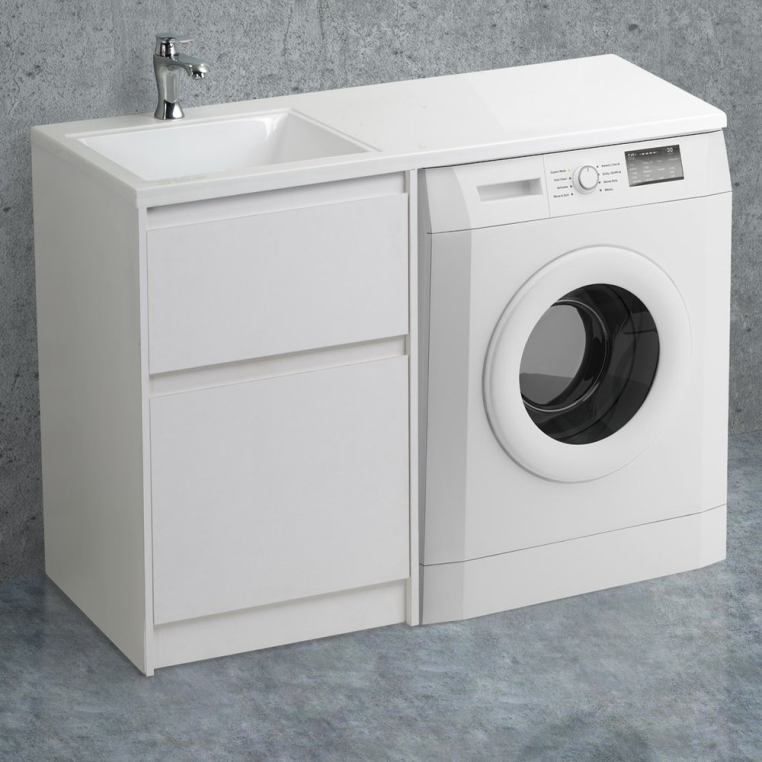 Тумба с раковиной BelBagno Kraft-LVD 60 bianco opaco (KRAFT-LVD-580/1200-2C-PIA-BO+BB1200/480-LV-MR-R)
