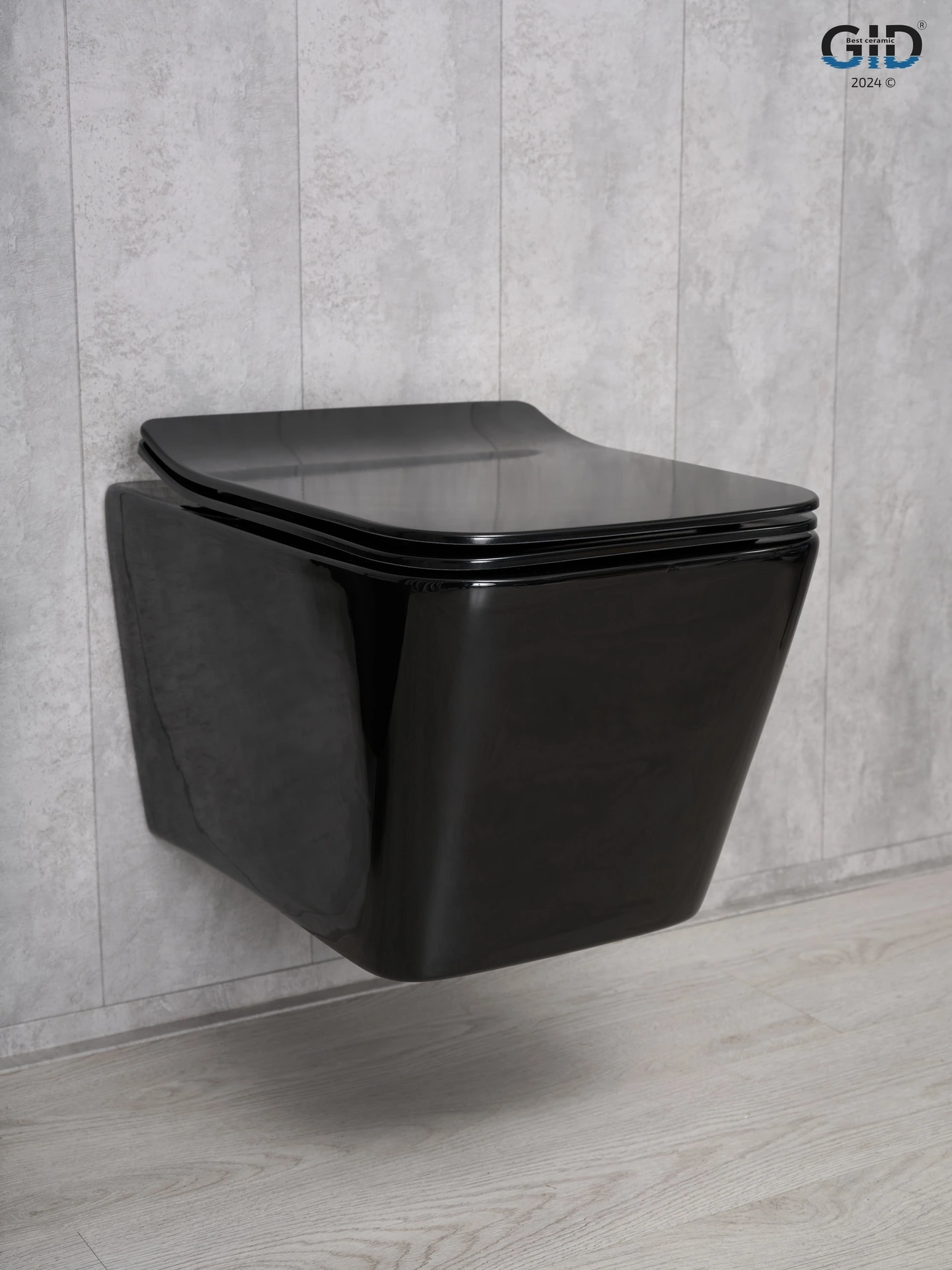 Унитаз подвесной Gid Tr2144BL 62224Y черная глянцевая 52x36x33.5