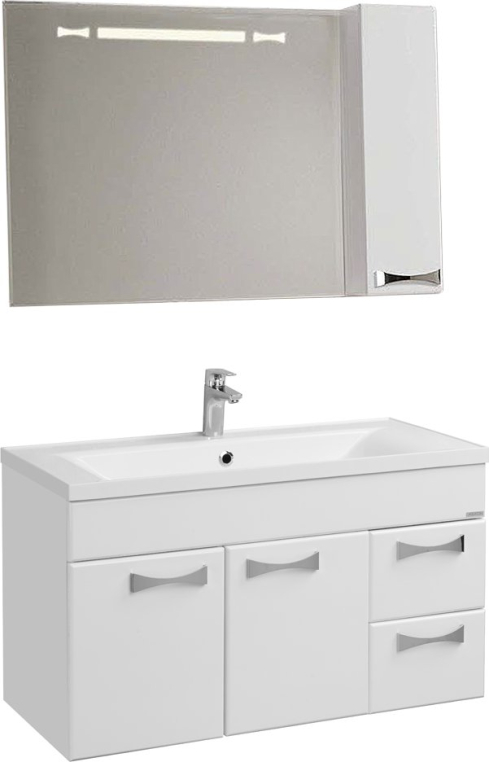 Комплект мебели Aquaton Диор 100 белая (1A1677K2DR010+1A167902DR01R)