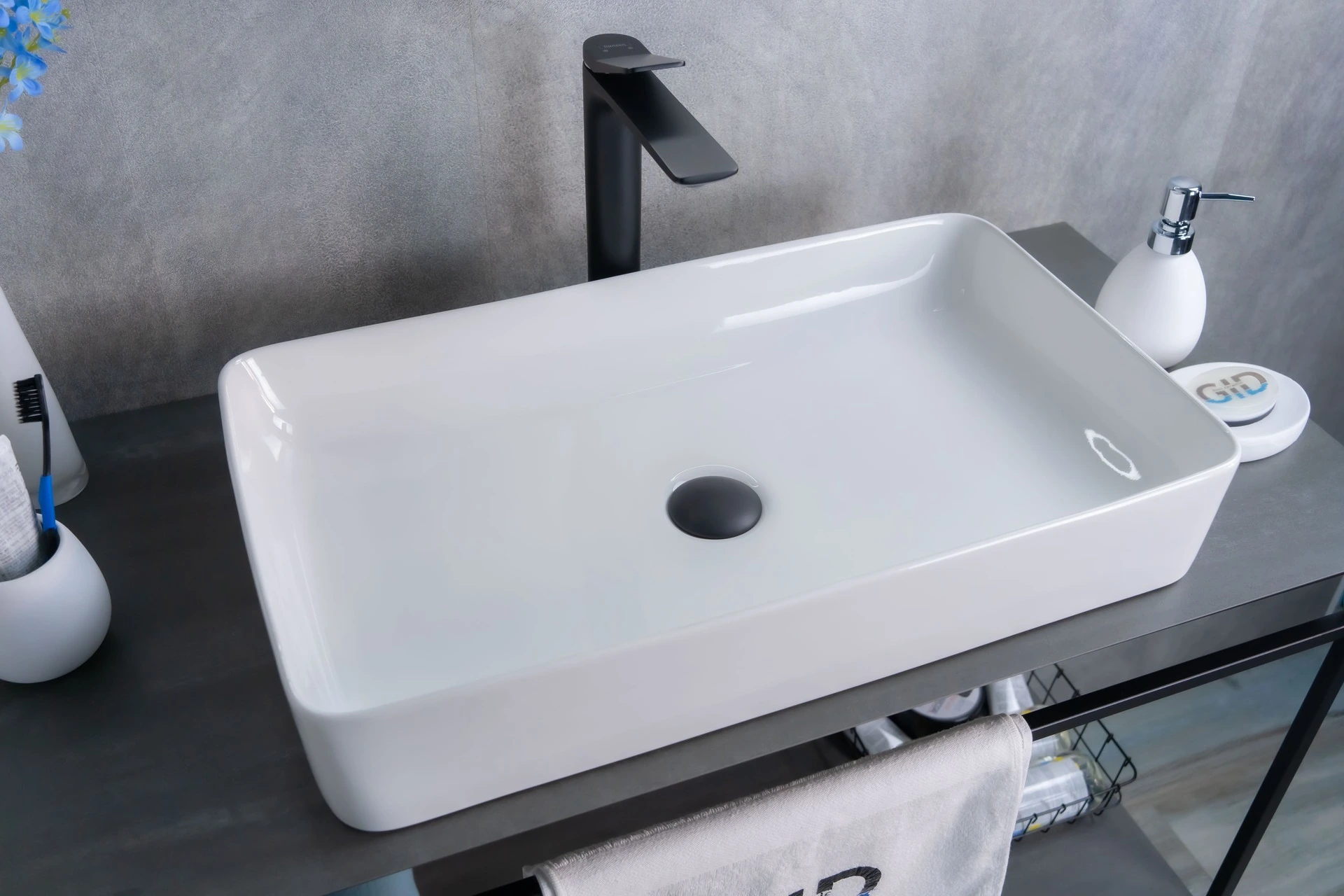 Раковина Gid N9396 51140 накладная белая 60x34x11