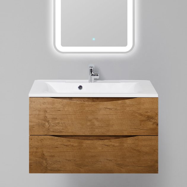 Тумба с раковиной BelBagno Marino 90 rovere nature (MARINO-900-2C-SO-RN-P+BB900/450-LV-MR-AST)