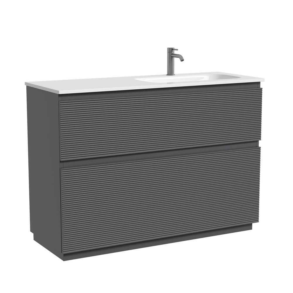 Тумба напольная SANCOS  Folk Floor правая 1190х445х850, c двумя ящиками оснащенными доводчиками, Grey soft, арт.FL120FRGS