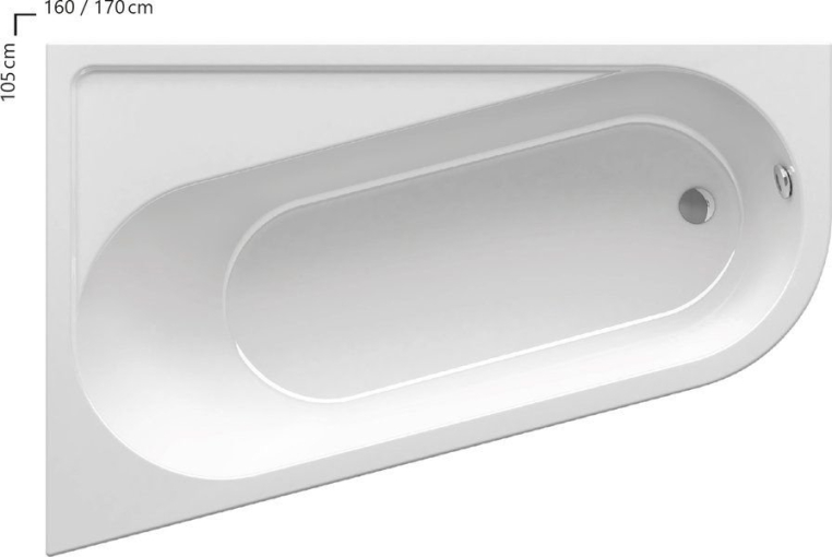 Акриловая ванна Ravak Chrome 160x105 L CA51000000+CY81000000 с опорной конструкцией