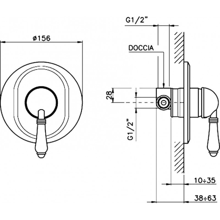 Внешняя часть смесителя для душа Nicolazzi 3406CR76