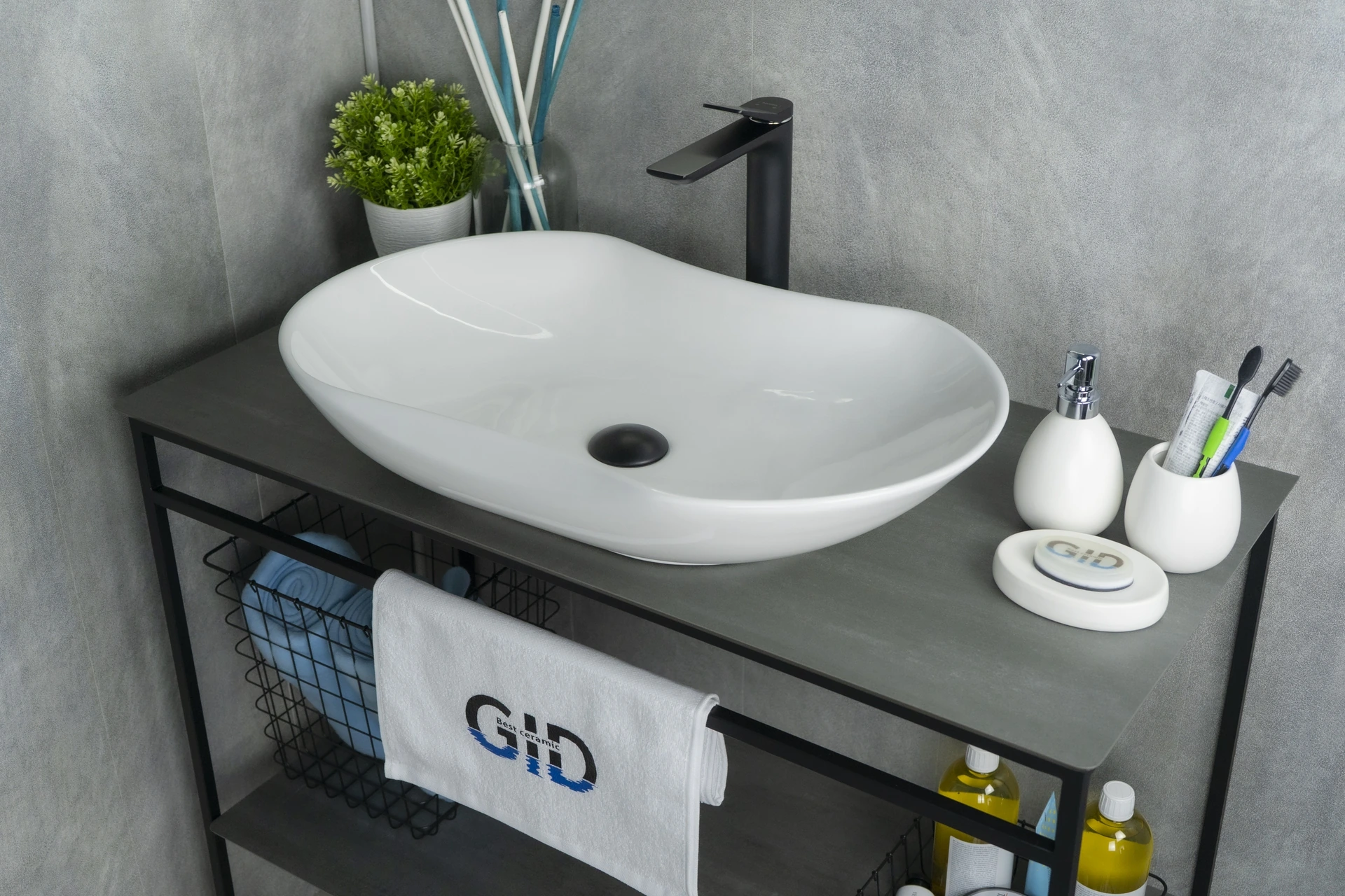 Раковина Gid N9175 51128 накладная белая 66.5x41x12