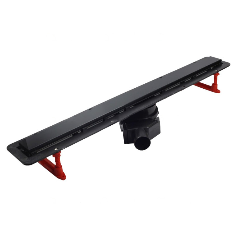 13701204 Pestan Душевой лоток Pestan Confluo Frameless Line 650 Black Glass Хром матовый/черное стекло глянец, без рамки