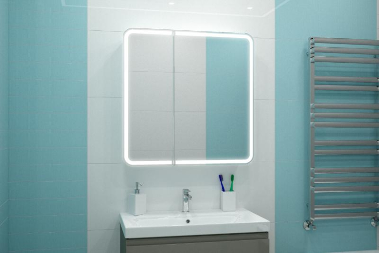 Зеркальный шкаф Misty Альфредо 800x800 LED с розеткой