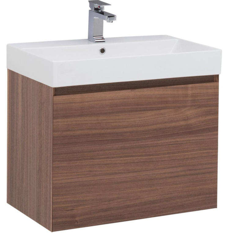 Тумба с раковиной Aquanet Нью-Йорк 70 орех (00203946+00198207)