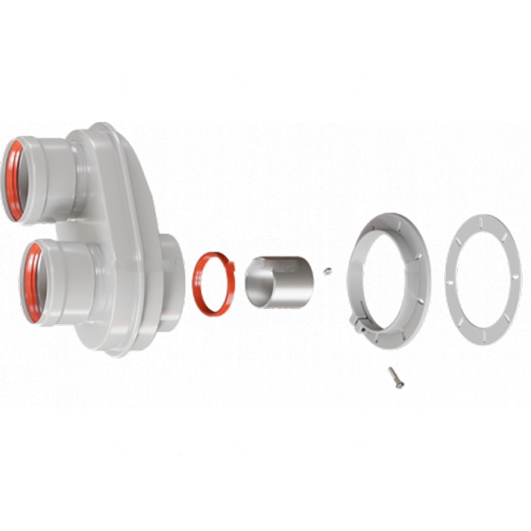 ROMMER RCA-8080-240002 Адаптер моноблочный для перехода на двухтрубную систему 80/80  в комплекте фланец и втулка D60 L-50