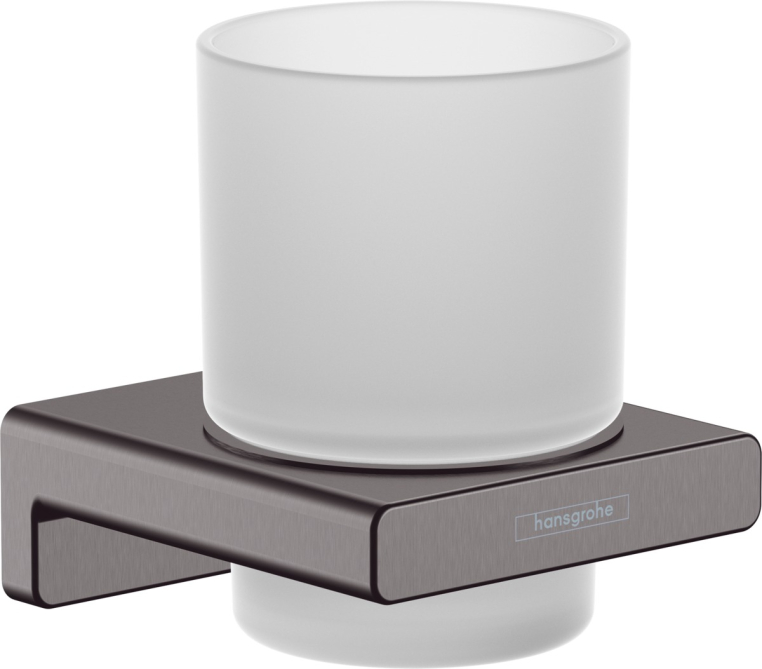 Стакан для зубных щеток шлифованный Hansgrohe AddStoris 41749340 черный хром
