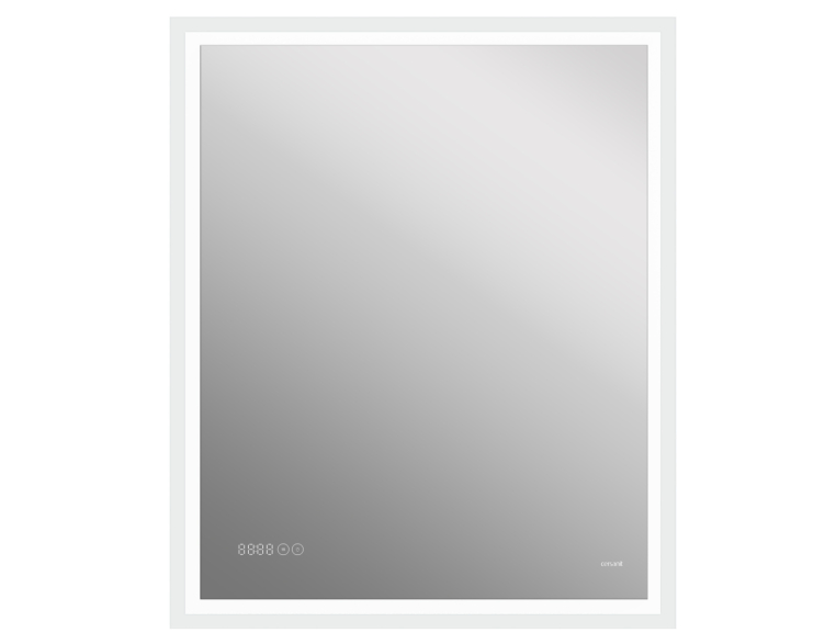 Зеркало Cersanit Led 080 design pro 70x85 с подсветкой часы с антизапотеванием прямоугольное (KN-LU-LED080*70-p-Os)