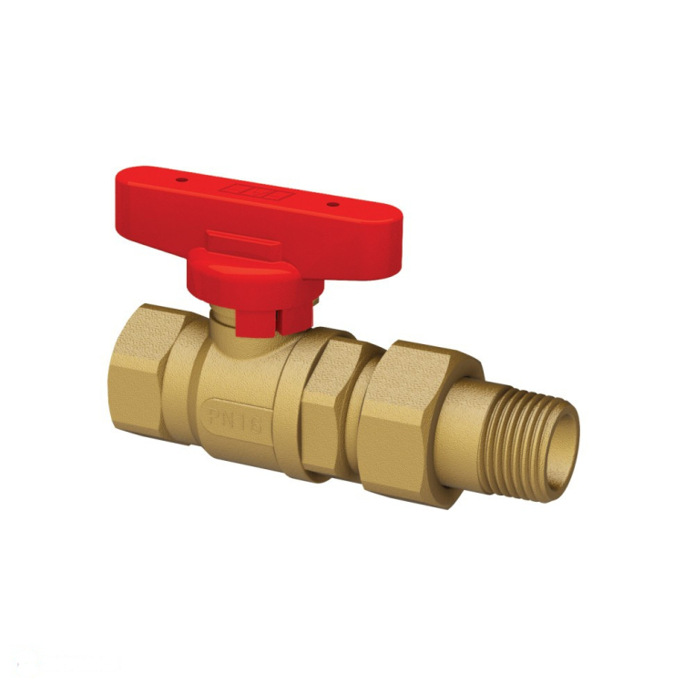 Кран шаровой Far 1/2” ВР-американка с красной ручкой (FS 3079 12R)