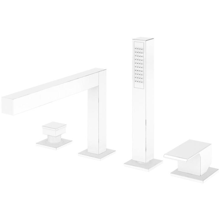 Смеситель Cezares Glam GLAM-BVDM4-BIO на борт ванны белый