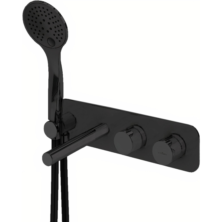 СмесительCezares Czr CZR-B-VDM1-T-NOP для ванны и душа встраиваемый термостатический черный