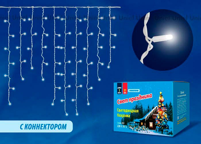 Бахрома световая Uniel ULD-B3010-200 ULD-B3010-200/SWK WHITE IP67