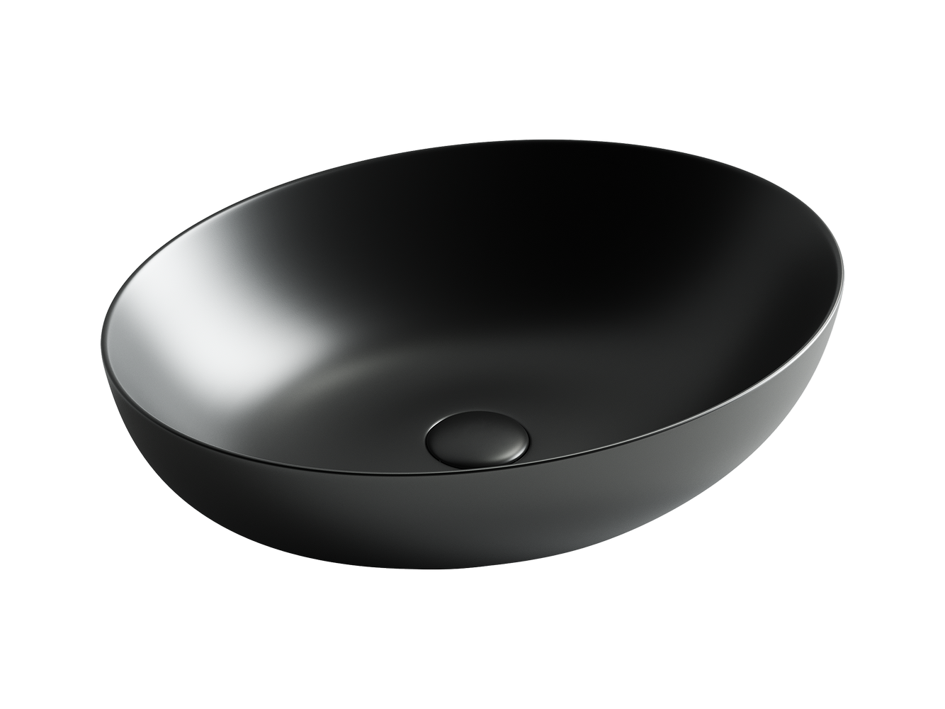 Умывальник чаша накладная овальная (цвет Черный Матовый) Element 520x395x130мм