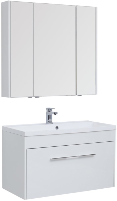 Комплект мебели Aquanet Августа 100 белая (210019+00284116+210005)