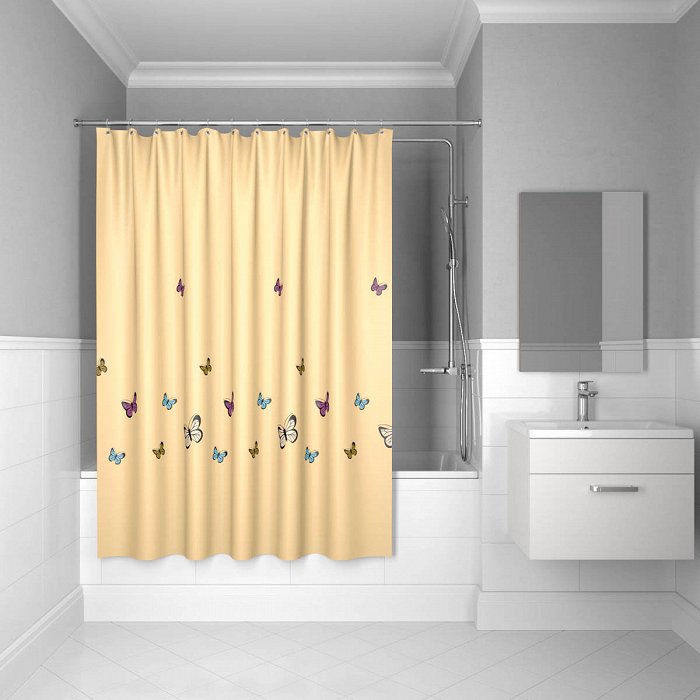 Штора для ванной IDDIS Butterfly 200*200  yellow butterfly (SCID033P)