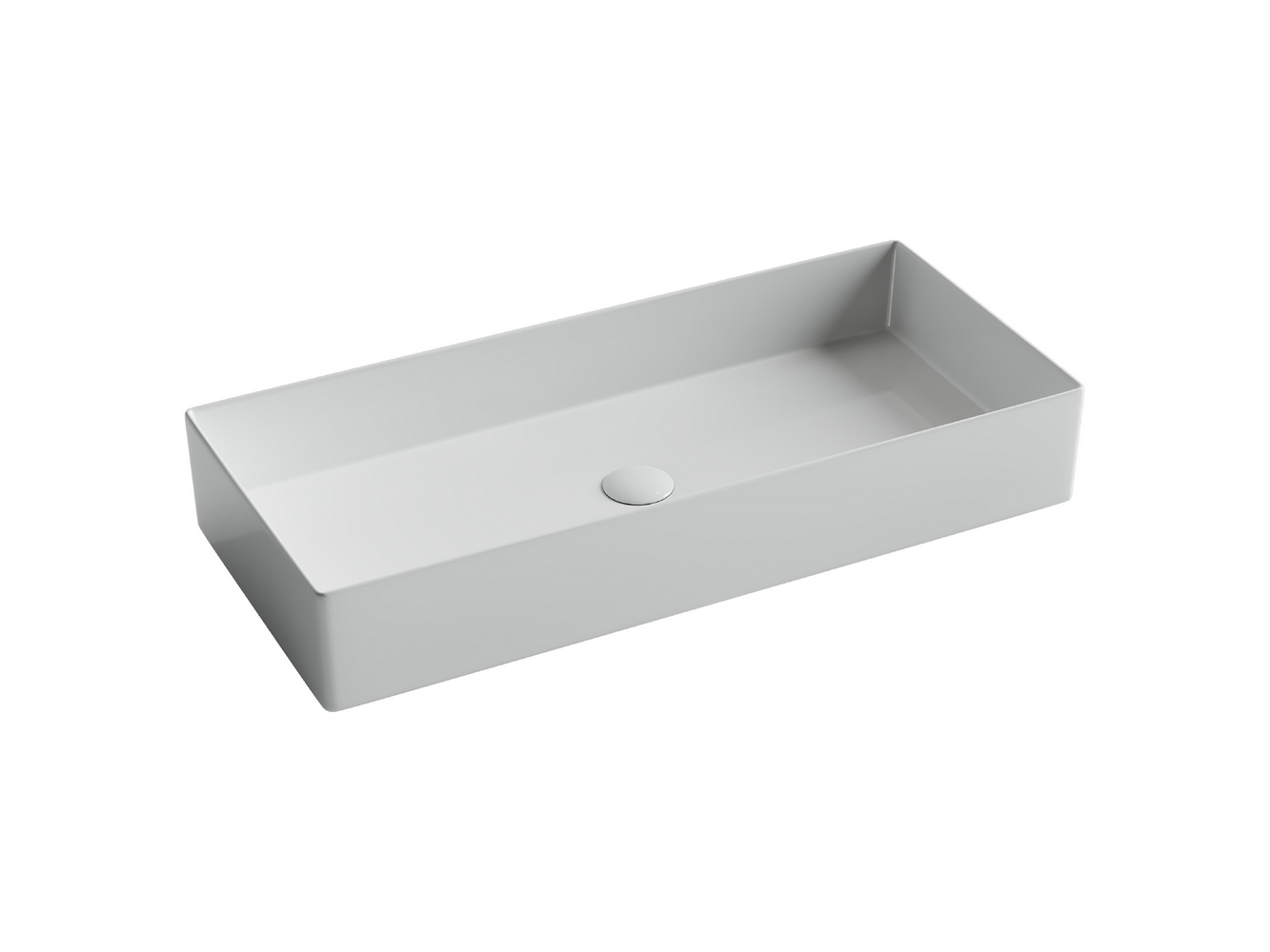 Раковина накладная прямоугольная 801x361x130, без перелива, цвет белый