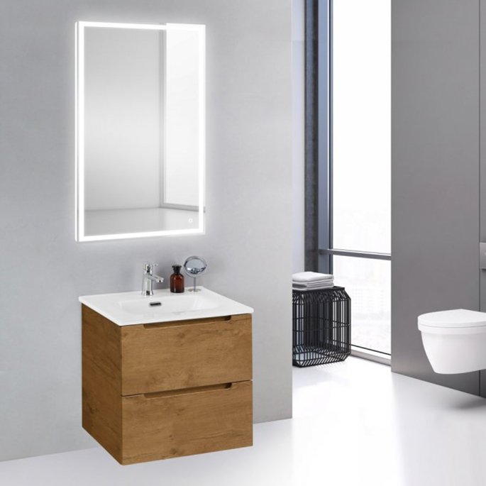 Комплект мебели BelBagno Etna 39 60 rovere nature (ETNA39-600/390-2C-SO-RN-P+BB600/390ETL+SPC-GRT-600-800-LED-TCH)