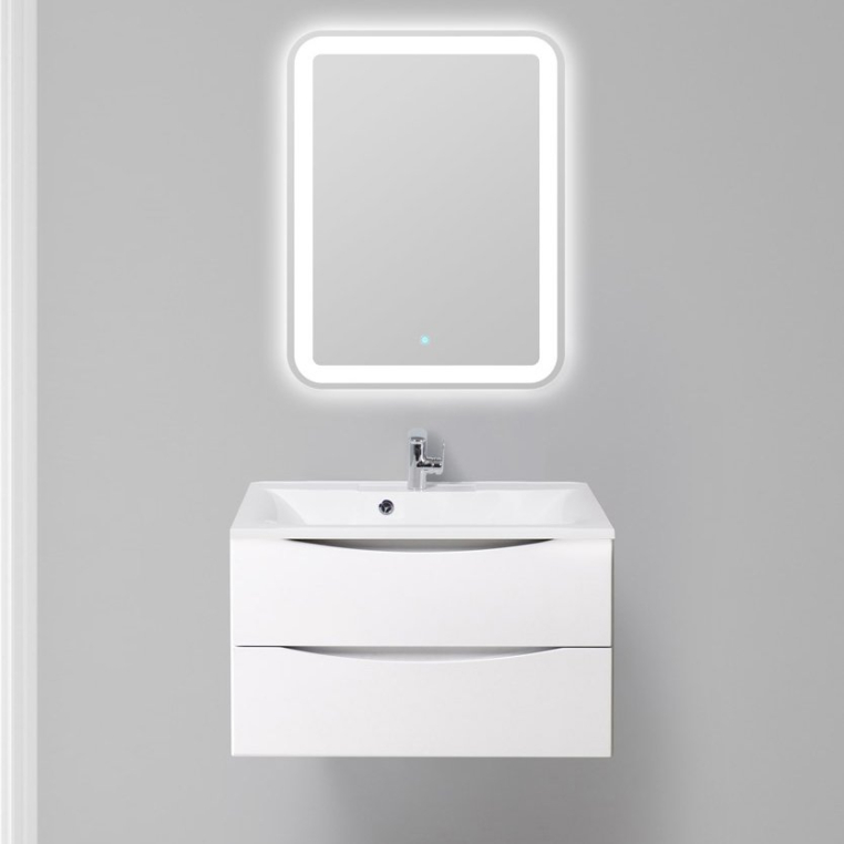 Комплект мебели BelBagno Marino 80 bianco lucido, подвесная (MARINO-800-2C-SO-BL-P+BB800/450-LV-MR-PR+SPC-MAR-600-800-LED-TCH)