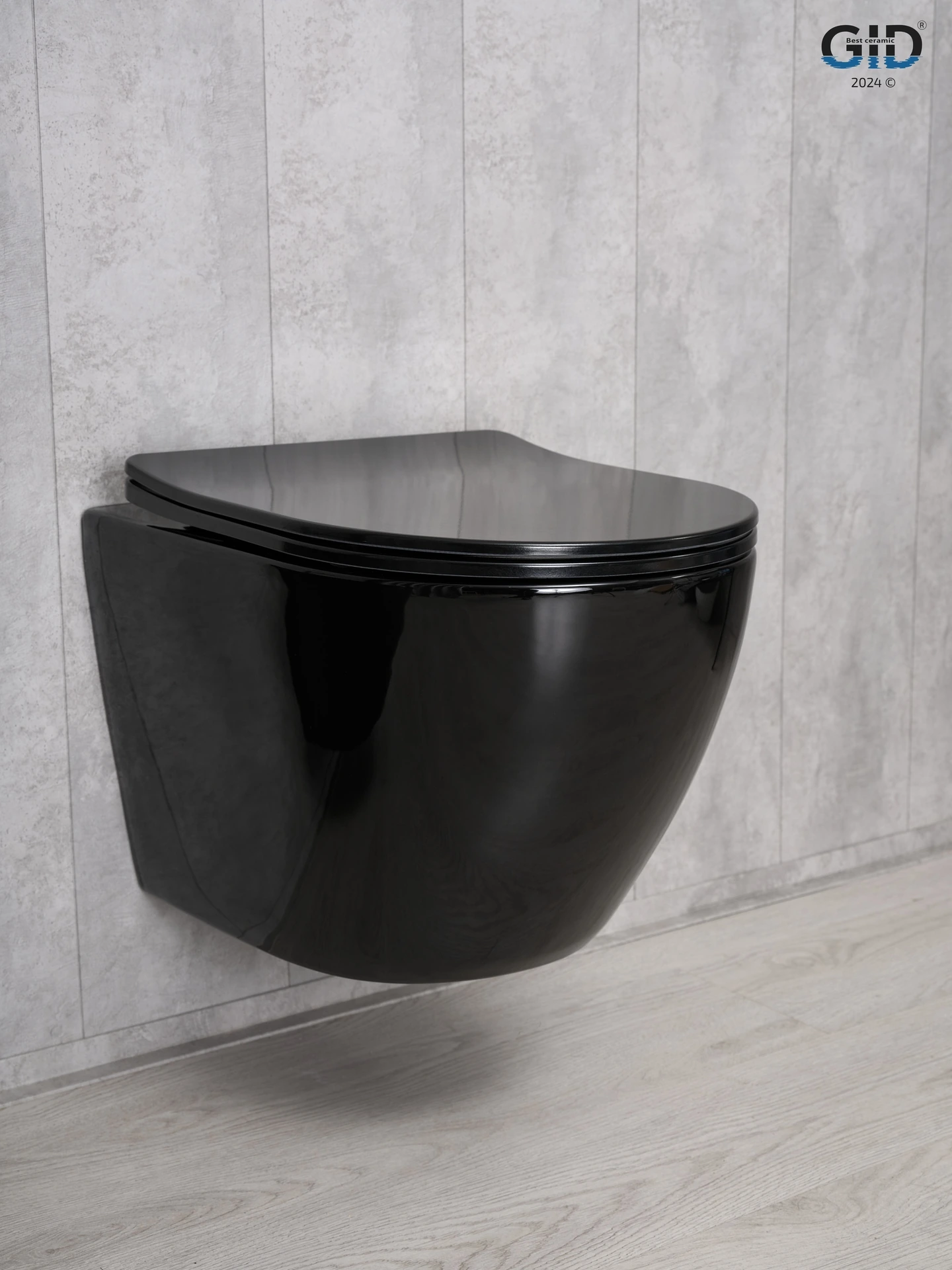 Унитаз подвесной Gid Tr2198-18 62204Y черная глянцевая 49x36x35.5