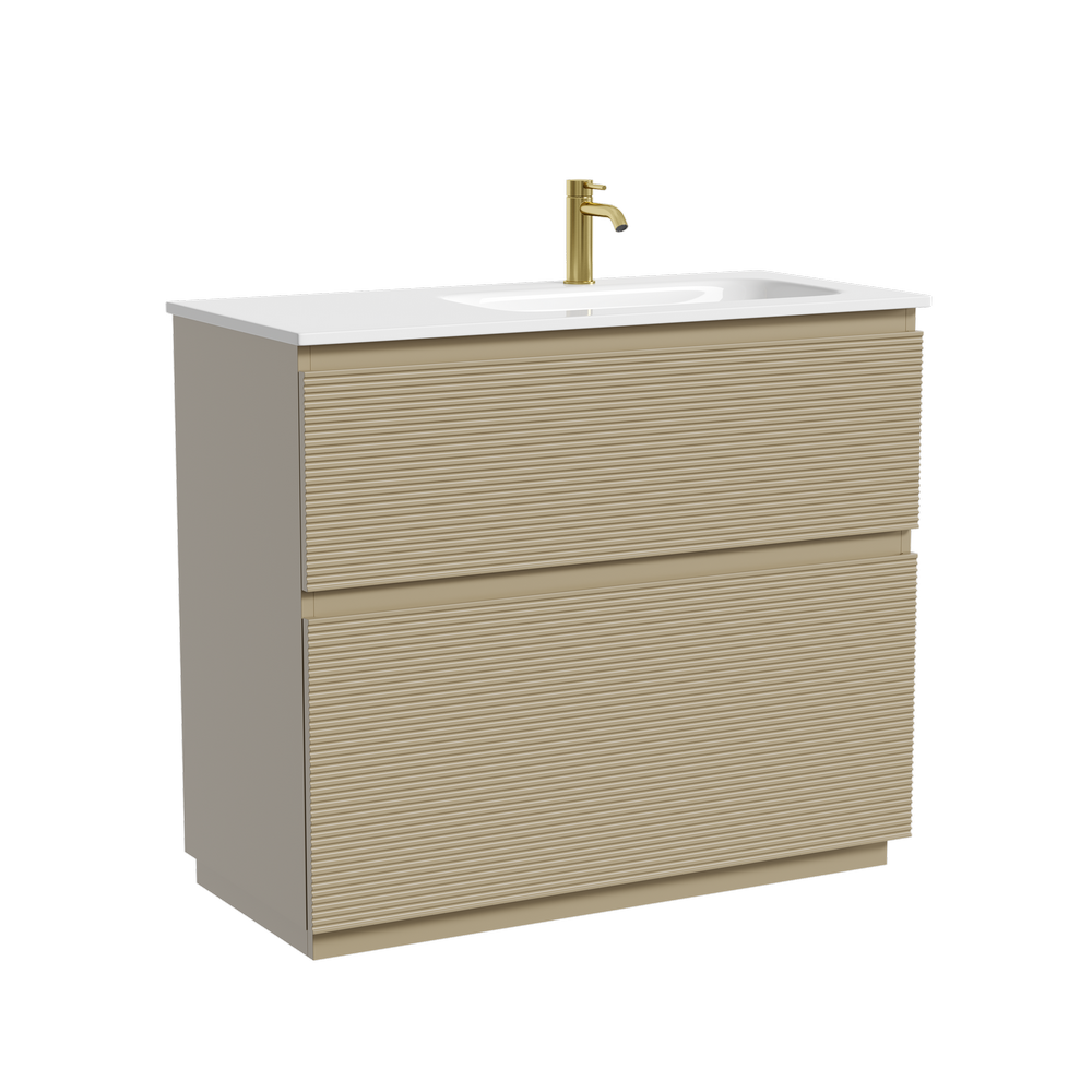 Тумба напольная SANCOS Folk Floor правая 995х445х850, c двумя ящиками оснащенными доводчиками, Капучино, арт.FL100FRCP