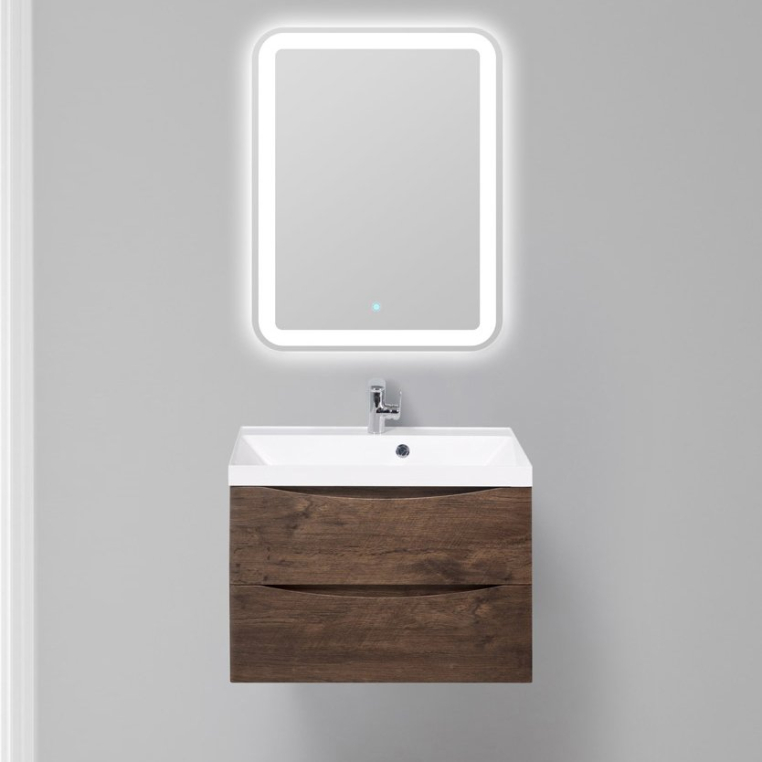 Комплект мебели BelBagno Marino 70 rovere moro (MARINO-700-2C-SO-RW-P+BB700/450-LV-MR-AST+SPC-MAR-600-800-LED-TCH)