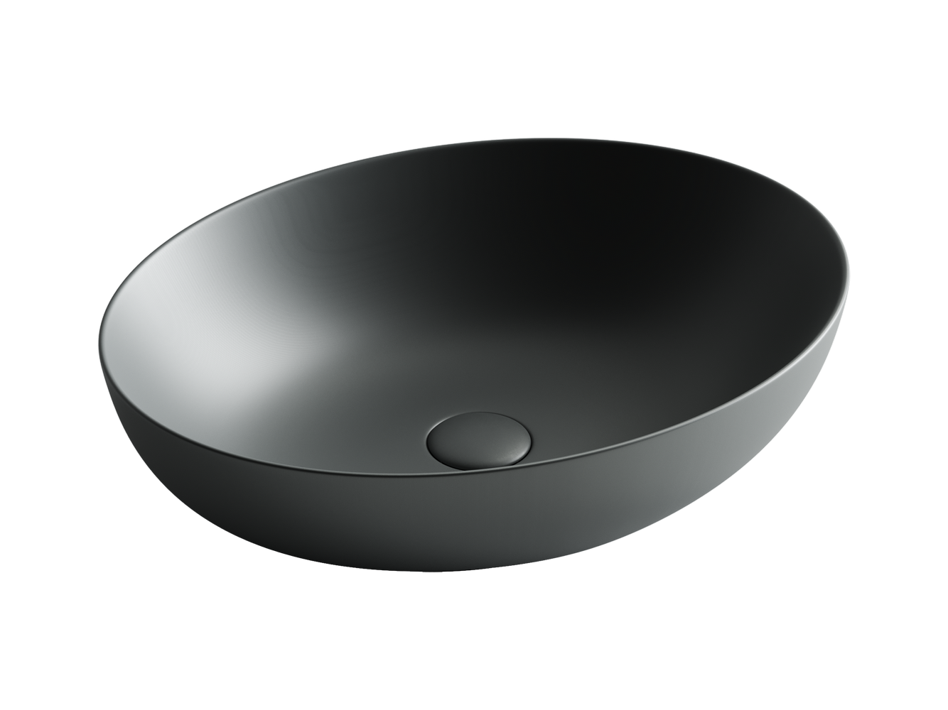 Накладные раковины CERAMICANOVA CN6017MDH Умывальник чаша накладная овальная (цвет Темный Антрацит Матовый) Element 520*395*130мм
