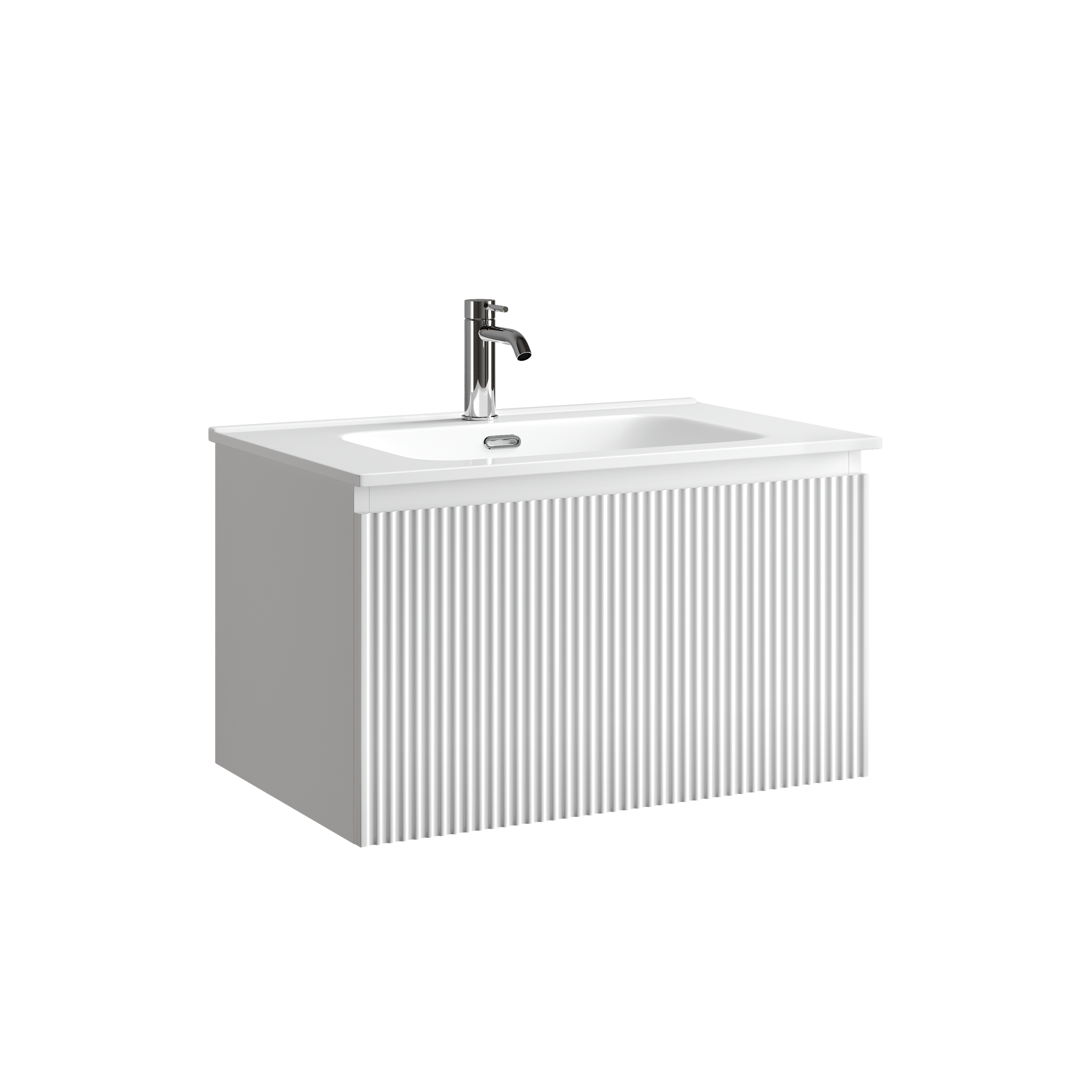 Тумба подвесная SANCOS Snob R 1.0 690х445х406, c одним ящиком оснащенным доводчиками Bianco, арт. SNR1.070W