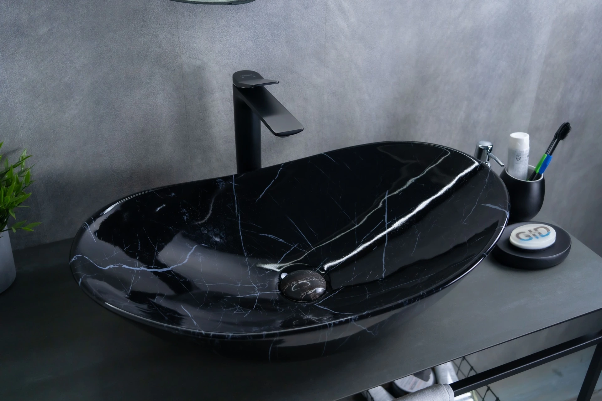 Раковина Gid Bs9811 54467 накладная под камень глянцевый 61x37x15