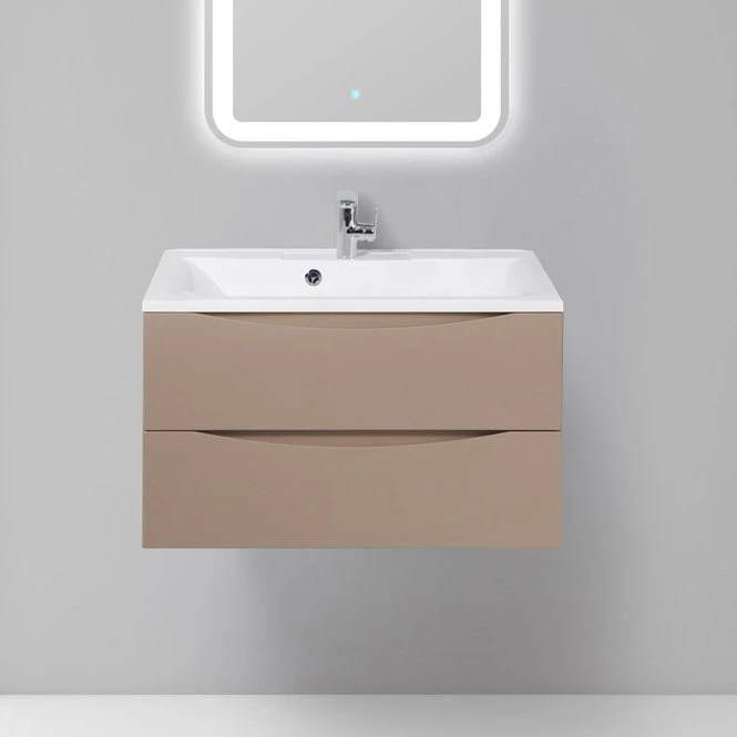 Тумба с раковиной BelBagno Marino 80 capucino lucido (MARINO-800-2C-SO-CL-P+BB800/450-LV-MR-PR)