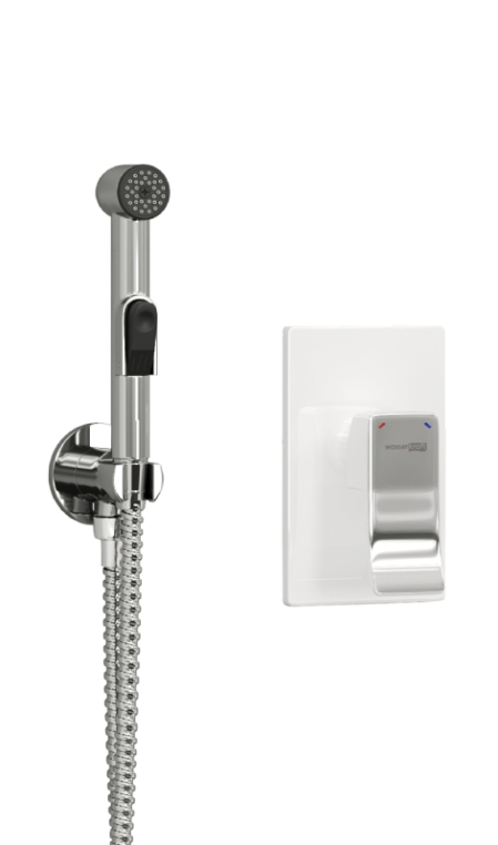 Гигиенический душ со смесителем WasserKraft Aller A010657WHITE со шлангом 120 см