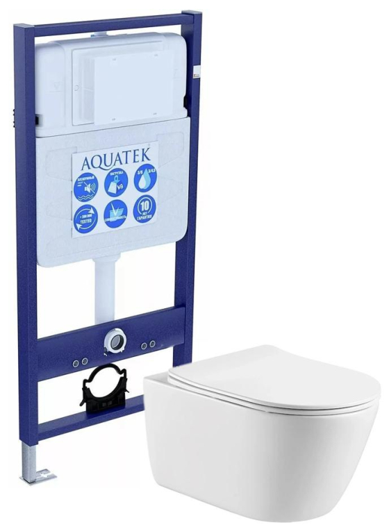 Унитаз с инсталляцией Set Aquatek Оберон унитаз Aquatek Оберон AQ1363W-00 +тонкое сиденье soft-close+инсталляция Aquatek INS-0000012