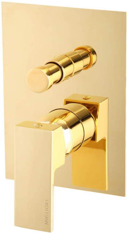 Смеситель скрытого монтажа Migliore Kvant Gold 25401 2-х позиционный с девиатором золото