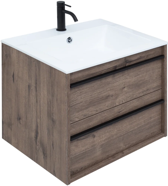 Тумба с раковиной Aquanet Lino 60 дуб веллингтон 00271944