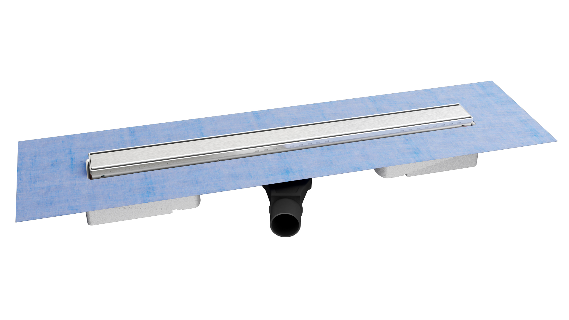 Желоб BERGES водосток В1 Keramik 600, матовый хром, S-сифон D50 H60 боковой