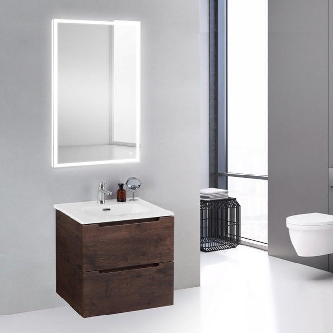 Комплект мебели BelBagno Etna 39 60 rovere moro (ETNA39-600/390-2C-SO-RW-P+BB600/390ETL+SPC-GRT-600-800-LED-TCH)