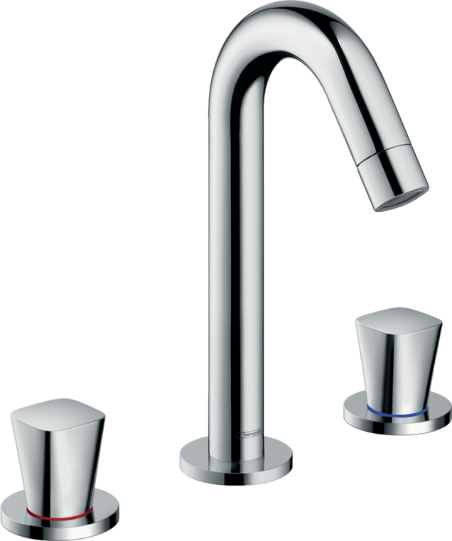 Смеситель для раковины на 3 отверстия Hansgrohe Logis 71133000 со сливным гарнитуром, хром