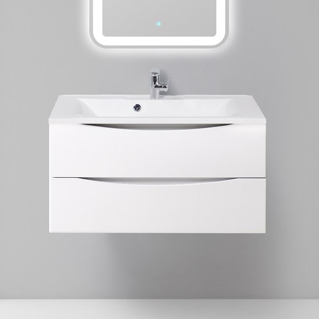 Тумба под раковину BelBagno Marino 90 bianco lucido подвесная (MARINO-900-2C-SO-BL-P)