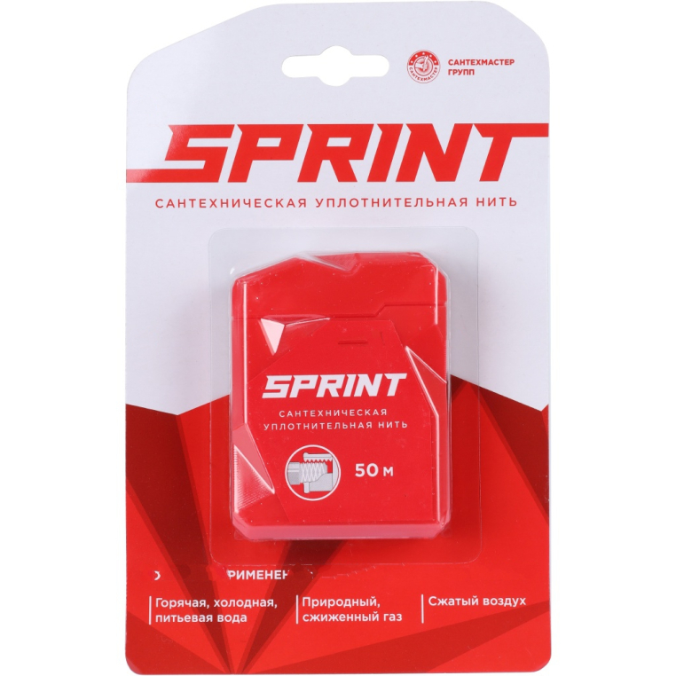 61011 СантехМастерГель Уплотнительная нить Sprint 50м бокс, блистер