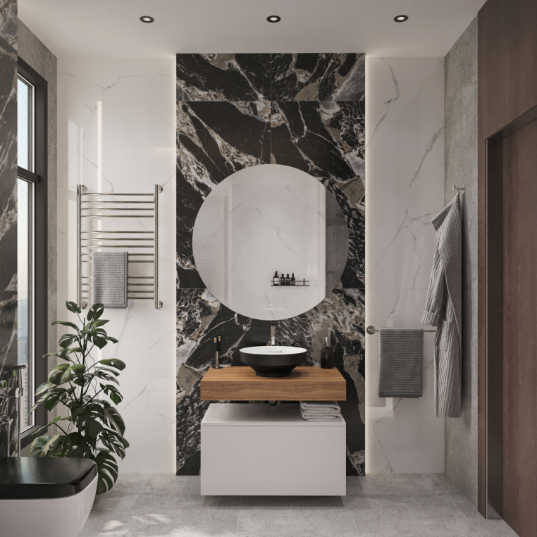 Мебель для ванной Stworki Ольборг 80 столешница дуб французский, без отверстий, с тумбой 80, с раковиной Vitra Water jewels