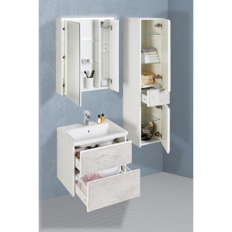 Шкаф-колонна Roca Ronda ZRU9303006 правый белый матовый/бетон