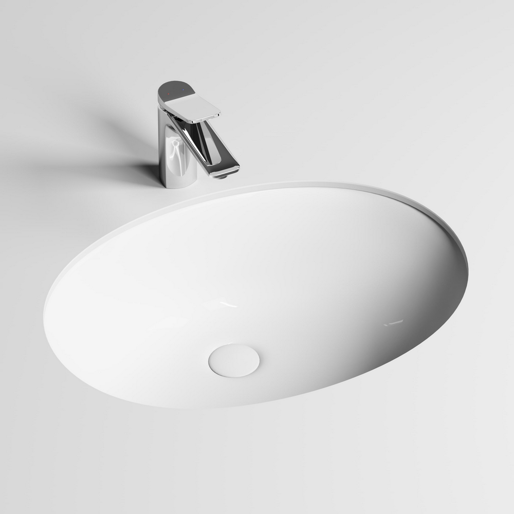 Раковина встраиваемая под столешницу CERAMICANOVA Element 520x380x150 мм, с отверстием перелива, с крепежом и шаблоном для установки, арт. CN6076