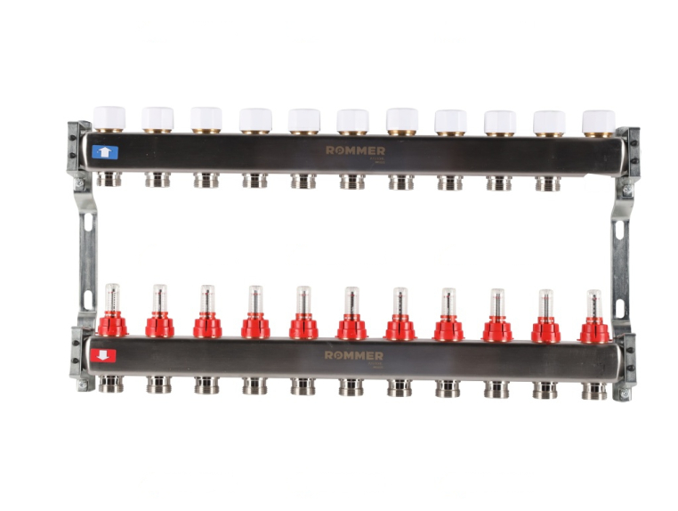 RMS-1200-000011 ROMMER Коллектор из нержавеющей стали с расходомерами 11 вых.